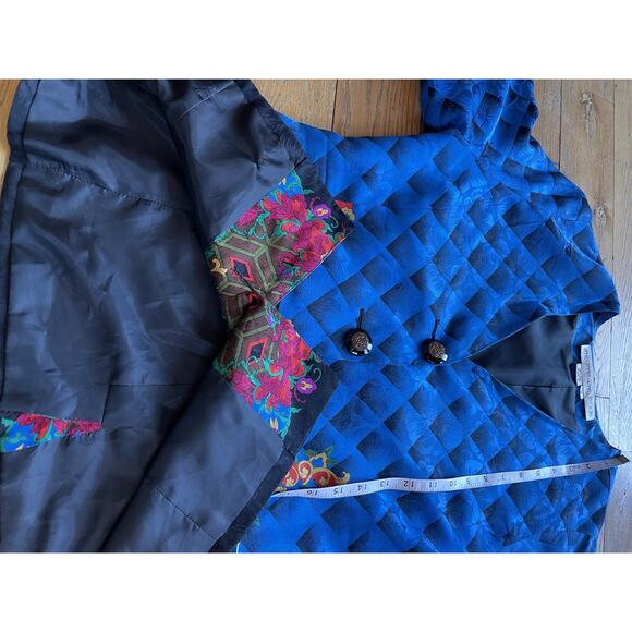 Vintage 100% Silk Asian Floral Anne Crimmins for Umi Collections Blazer Size 10 - Picture 11 of 13